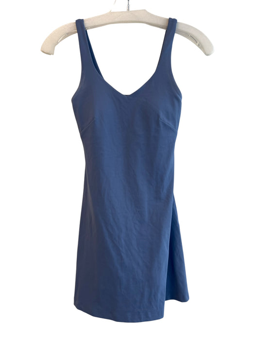 Lululemon Size 0 Blue No Fabric Tag V Neck Sleeveless Built In Bra Mini Dress Blue / 0