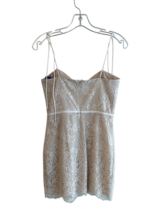 Superdown Size Small Cream Polyester Sleeveless tie strap Lace Overlay Dress Cream / Small