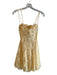 For Love & Lemons Size Small Yellow Cotton & Nylon Sleeveless Lace Overlay Dress Yellow / Small