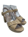 Prada Shoe Size 36.5 Beige Patent Leather Criss Cross Ankle Buckle Sandals Beige / 36.5
