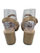 Prada Shoe Size 36.5 Beige Patent Leather Criss Cross Ankle Buckle Sandals Beige / 36.5