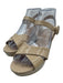 Prada Shoe Size 36.5 Beige Patent Leather Criss Cross Ankle Buckle Sandals Beige / 36.5