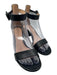 Gianvito Rossi Shoe Size 36.5 Black Leather Ankle Buckle Midi Block Heel Sandals Black / 36.5