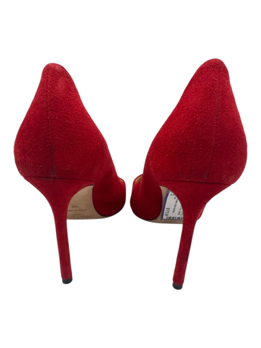 Jimmy Choo Shoe Size 36 Red Suede Pointed Toe Stiletto Pumps Red / 36