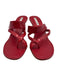 Manolo Blahnik Shoe Size 37 Red Embossed Leather Low Heel Criss Cross Sandals Red / 37