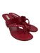 Manolo Blahnik Shoe Size 37 Red Embossed Leather Low Heel Criss Cross Sandals Red / 37