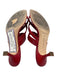 Manolo Blahnik Shoe Size 37 Red Embossed Leather Low Heel Criss Cross Sandals Red / 37