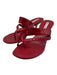 Manolo Blahnik Shoe Size 37 Red Embossed Leather Low Heel Criss Cross Sandals Red / 37