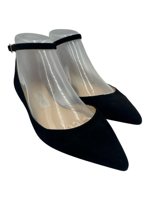 Jimmy Choo Shoe Size 36 Black Suede Ankle Buckle D'Orsay Flats Black / 36