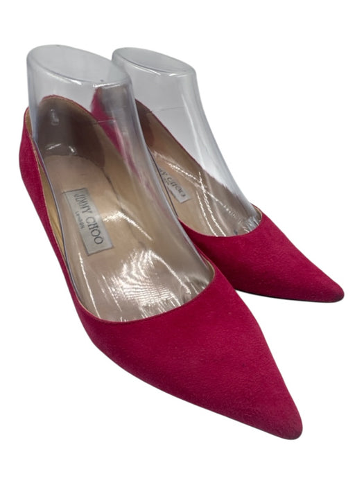 Jimmy Choo Shoe Size 36 Fuschia Pink Suede Pointed Toe Low Heel Pumps Fuschia Pink / 36