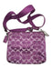 Coach Purple Fabric Crossbody Logo Zip closure Pockets Purse Purple / Small