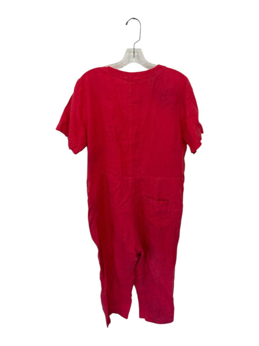 Everlane Size 12 Tomato Red Linen Short Sleeve Button Up Jumpsuit Tomato Red / 12