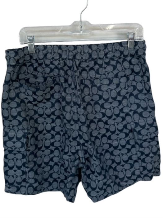 Coach NWT Size M Blue & Navy Cotton logo Drawstring Men's Shorts Blue & Navy / M
