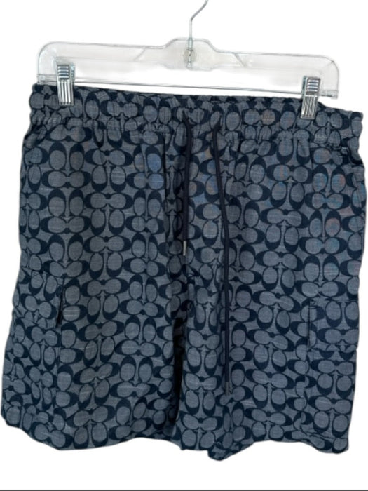 Coach NWT Size M Blue & Navy Cotton logo Drawstring Men's Shorts Blue & Navy / M