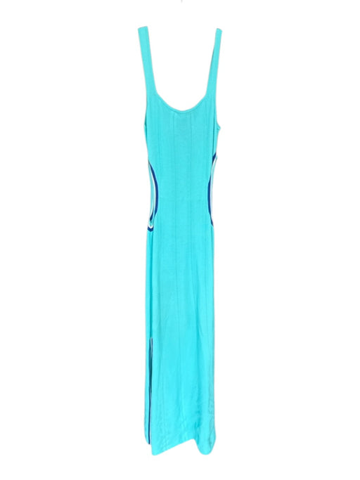 Solid & Striped Size M Aqua Viscose Blend Side Cut Out Double Slit Knit Dress Aqua / M