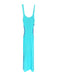 Solid & Striped Size M Aqua Viscose Blend Side Cut Out Double Slit Knit Dress Aqua / M