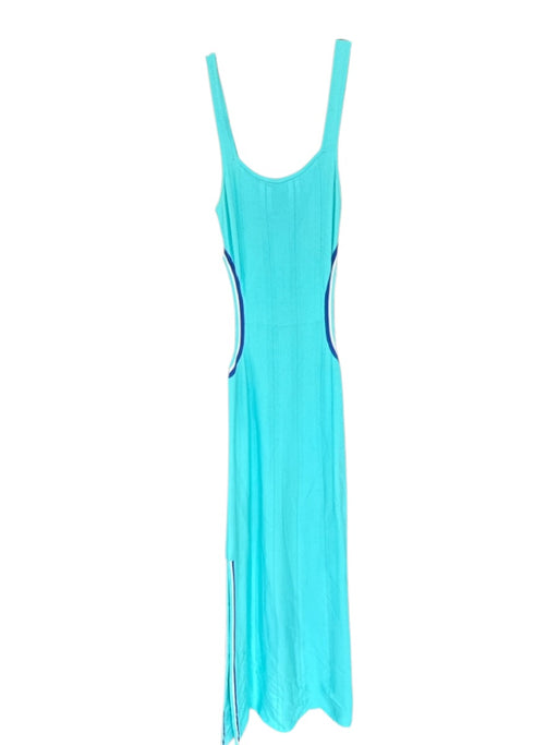 Solid & Striped Size M Aqua Viscose Blend Side Cut Out Double Slit Knit Dress Aqua / M
