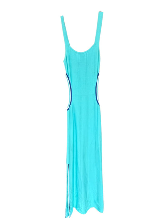 Solid & Striped Size M Aqua Viscose Blend Side Cut Out Double Slit Knit Dress Aqua / M