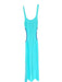 Solid & Striped Size M Aqua Viscose Blend Side Cut Out Double Slit Knit Dress Aqua / M