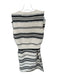 Size M White & Black Viscose Blend Stripped Detail Knit Midi Skirt Set White & Black / M