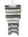 Size M White & Black Viscose Blend Stripped Detail Knit Midi Skirt Set White & Black / M