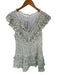 Loveshackfancy Size 8 Green & White Cotton Blend Floral Ruffles Buttons Dress Green & White / 8