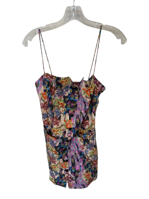 Mariacher Size M Purple & Multi Rouched Detail Spaghetti Strap Button Dress Purple & Multi / M