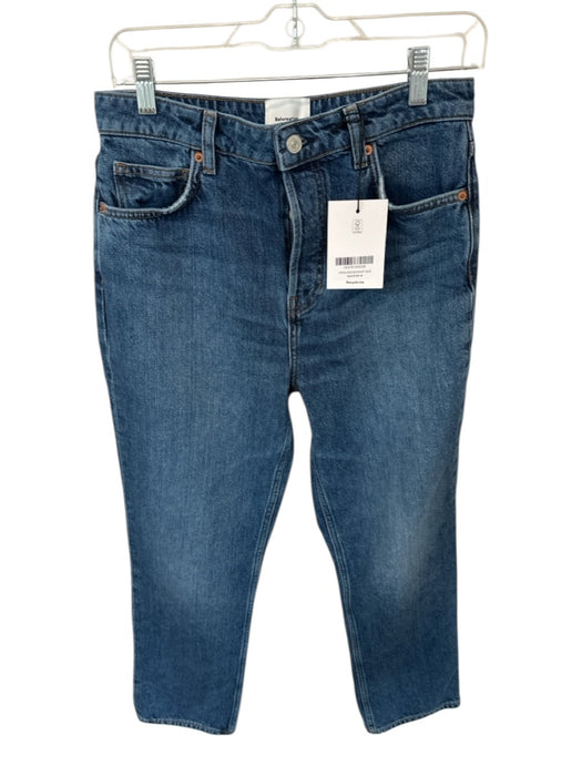 Reformation Size 28 Dark Wash Cotton Straight Leg High Rise Button Fly Jeans Dark Wash / 28