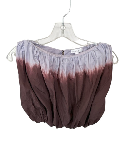 A.L.C. Size XS Maroon & purple Cotton Tie Dye Puffed Cropped Sleeveless Top Maroon & purple / XS