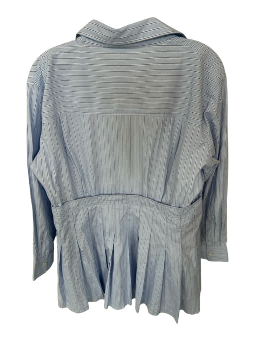 Mable Size M Blue Polyester Stripped Detail Collar Long Sleeve Dress Blue / M