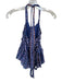 Amanda Uprichard Size S Blue & Purple Polyester Halter Neck Lace Up Back Top Blue & Purple / S