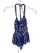Amanda Uprichard Size S Blue & Purple Polyester Halter Neck Lace Up Back Top Blue & Purple / S