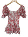 Charo Ruiz Ibiza Size XS Orange & White Cotton Short Balloon Sleeve Eyelet Dress Orange & White / XS
