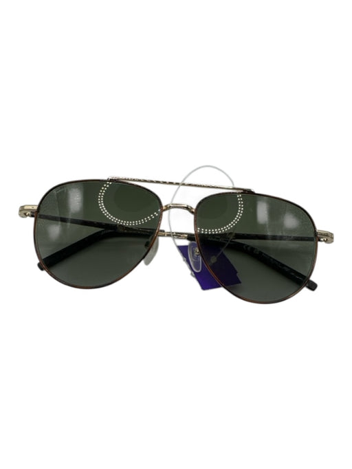 Salvatore Ferragamo Brown & Gold Metal Aviator Sunglasses Brown & Gold