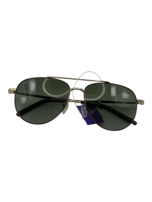 Salvatore Ferragamo Brown & Gold Metal Aviator Sunglasses Brown & Gold