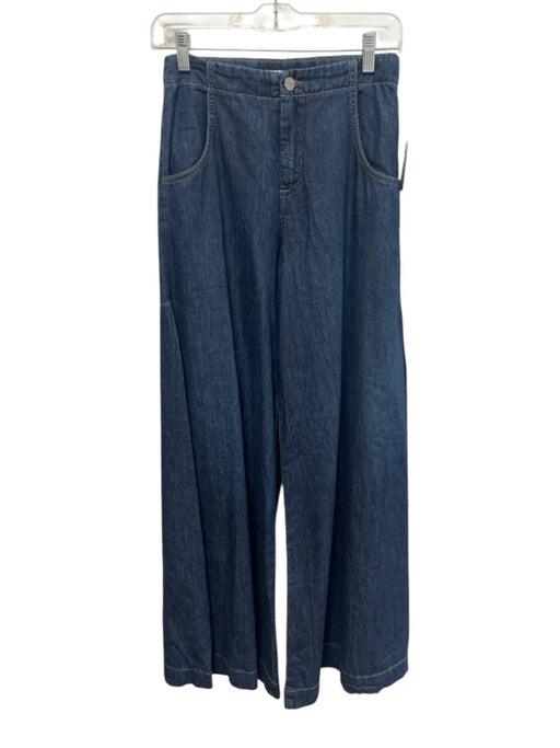 TWP Size 23 Dark Wash Cotton High Rise Wide Leg Zip Fly Pants Dark Wash / 23