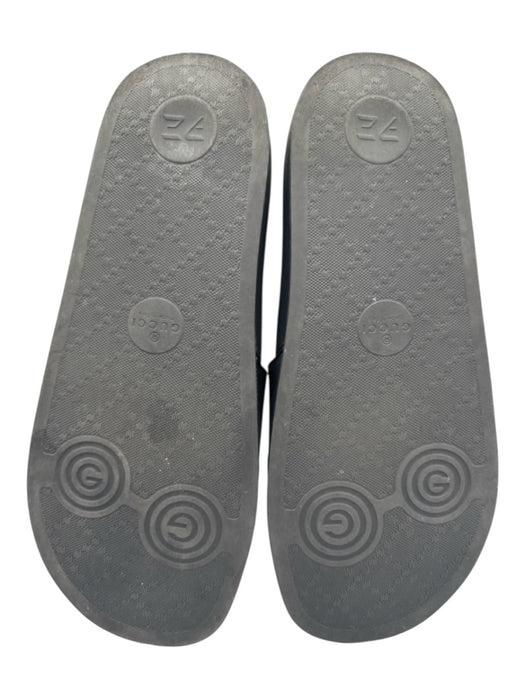 Gucci Shoe Size 40 Blue & Black Synthetic Slides Logo Sandals Blue & Black / 40