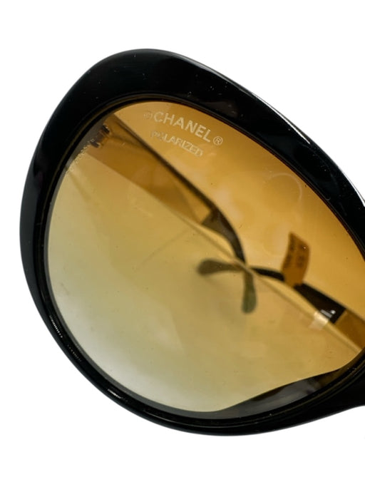 Chanel Black & Brown Acetate Gradient Lens Round Polarized Sunglasses Black & Brown