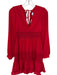 Layered with Love Size XS Red Polyester Lace Detail V Neck Mini Dress Red / XS