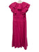 Ted Baker Size 4 Pink Cotton Cotton Sleeveless Ruffle Cap Sleeve Cut Outs Dress Pink / 4