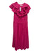 Ted Baker Size 4 Pink Cotton Cotton Sleeveless Ruffle Cap Sleeve Cut Outs Dress Pink / 4