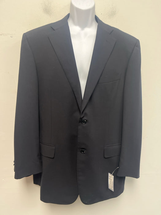 Canali Navy Wool Blend Solid notched 2 Button Men's Blazer
