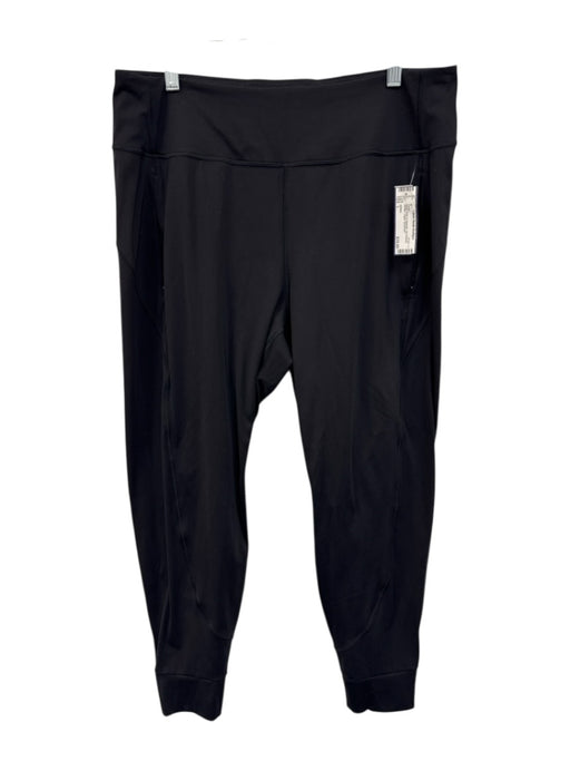 Athleta Size L Black Nylon & Spandex Zip Pockets Athletic Jogger Pants Black / L
