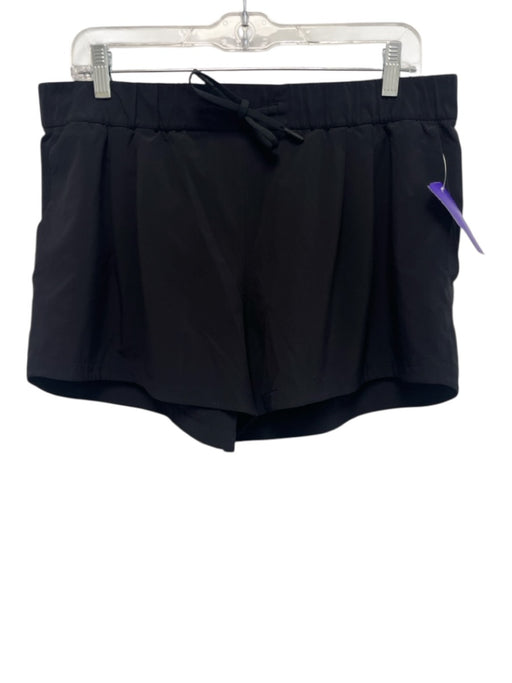Lululemon Size 12 / L Black Polyester Blend Drawstring Waist Athletic Shorts Black / 12 / L