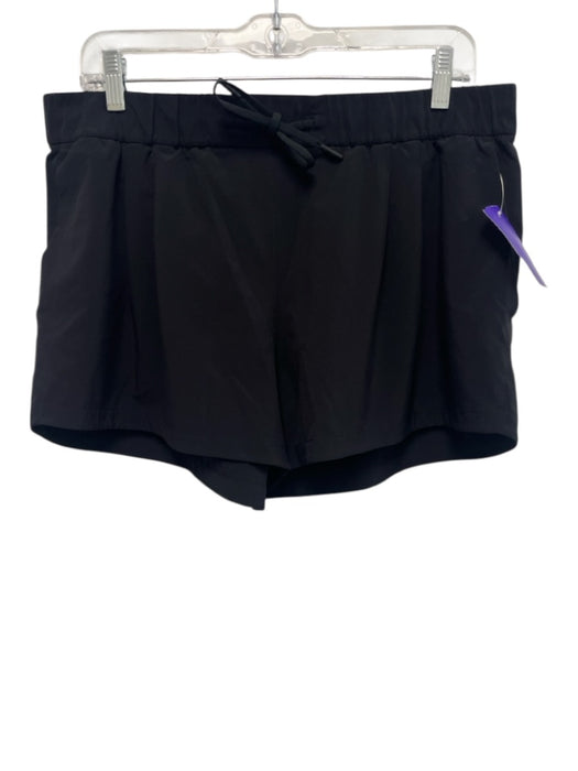 Lululemon Size 12 / L Black Polyester Blend Drawstring Waist Athletic Shorts Black / 12 / L