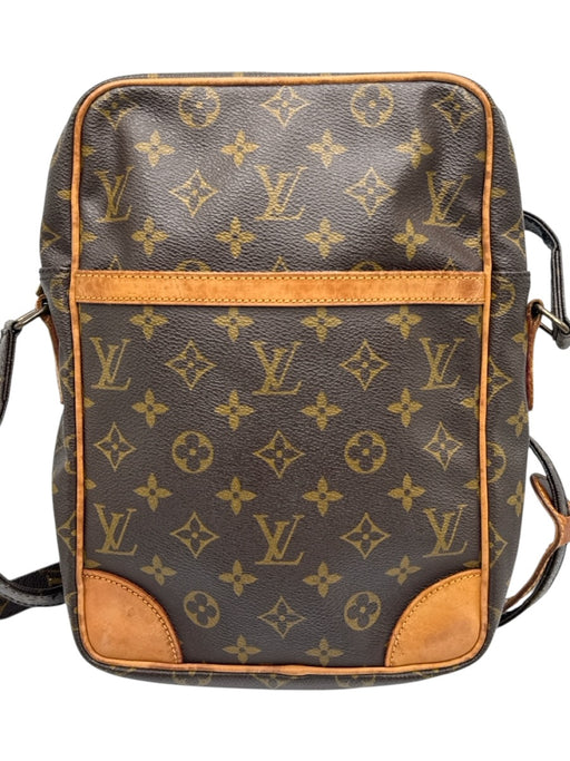 Louis Vuitton Brown & Tan Leather Monogram Shoulder Crossbody Strap Bag Brown & Tan / S/M