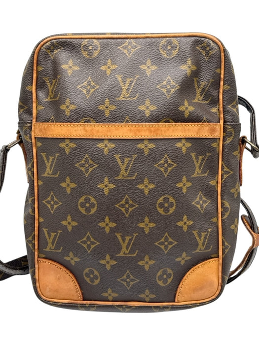 Louis Vuitton Brown & Tan Leather Monogram Shoulder Crossbody Strap Bag Brown & Tan / S/M
