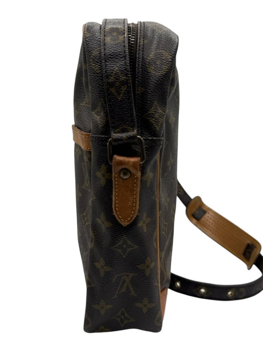 Louis Vuitton Brown & Tan Leather Monogram Shoulder Crossbody Strap Bag Brown & Tan / S/M