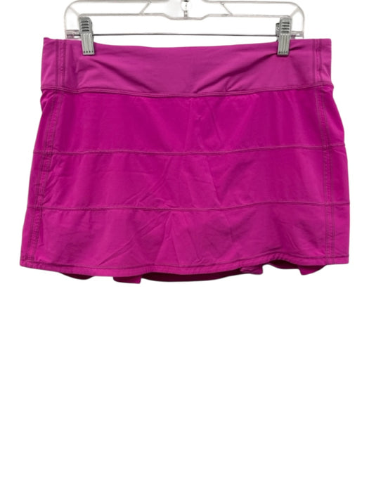 Lululemon Size M / 10 Fuschia Pink Nylon Blend Seam Detail Athletic Mini Skirt Fuschia Pink / M / 10