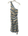 A.L.C. Size M / 8 Blue, Brown & Multi Print Linen Blend Striped Midi Dress Blue, Brown & Multi Print / M / 8